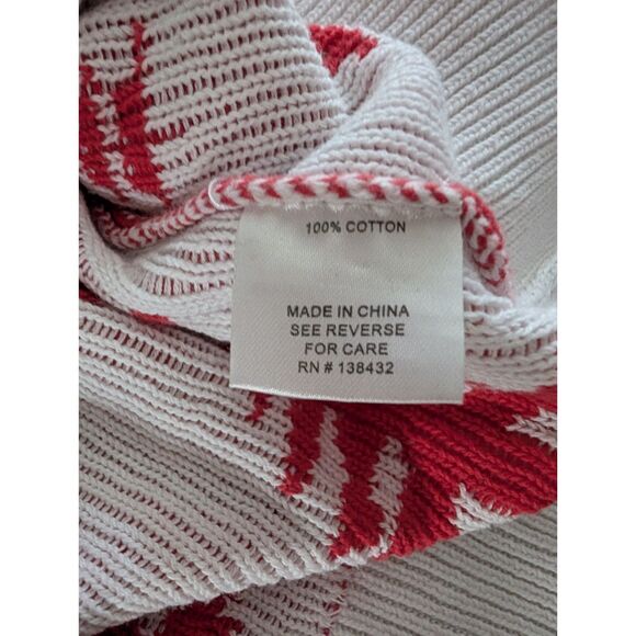 Modcloth Medley Of Merriment Christmas Sweater Red And White Knit, Medium (A6) - Picture 5 of 7